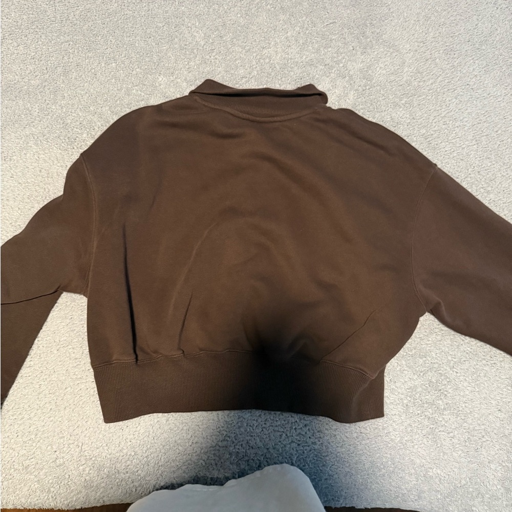 Nike Chocolate Brown cropped Zip-Up Jacket - Picture 3 of 3